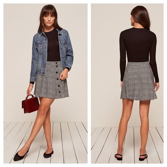 Reformation Dresses & Skirts - Reformation Delia A-Line Button Front Skirt 4